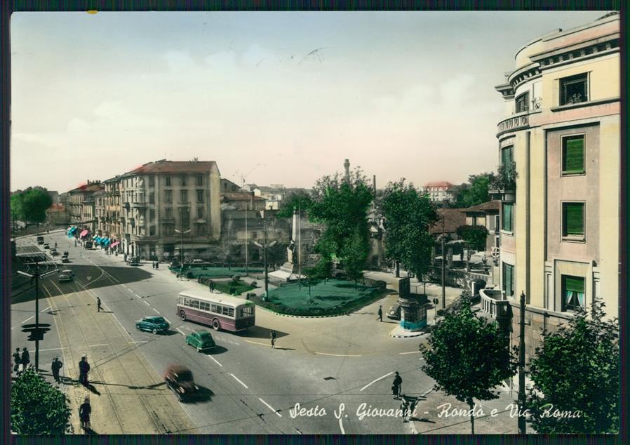 Milano Sesto San Giovanni Rondò e Via Roma Foto FG cartolina MZ5132 | eBay